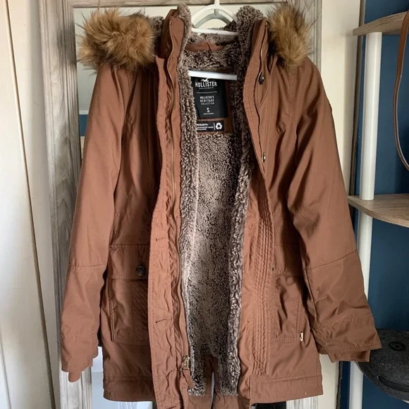 Parka Hollister Brown Coat Hollister Jackets Coats Hollister Brown